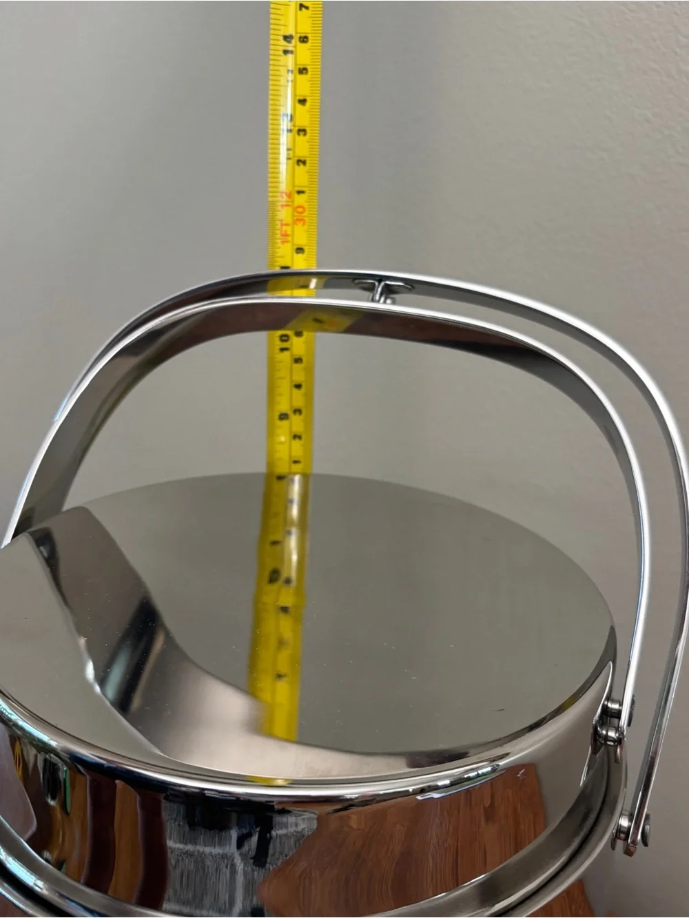 Crate&Barrel polished stainless steel double-walled insulated ice bucket / tongs